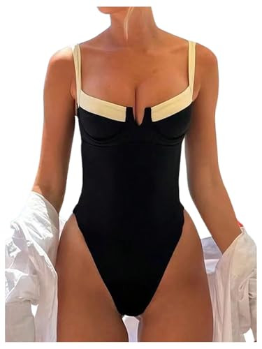 SOLY HUX Women's One Piece Bathing Suits High Cut Swimwear Push Up Bathing Suits Beach Vacation C... | Amazon (US)