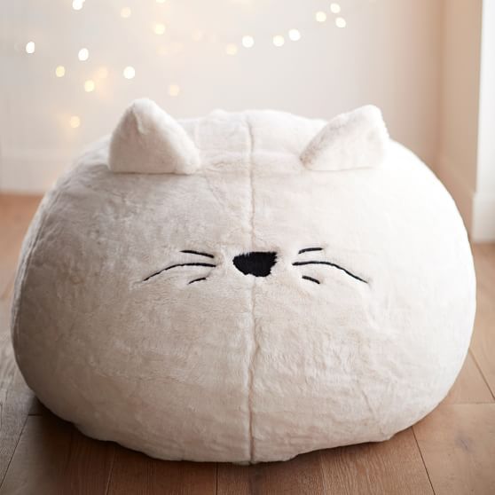 Cat Faux-Fur Beanbag | Pottery Barn Teen