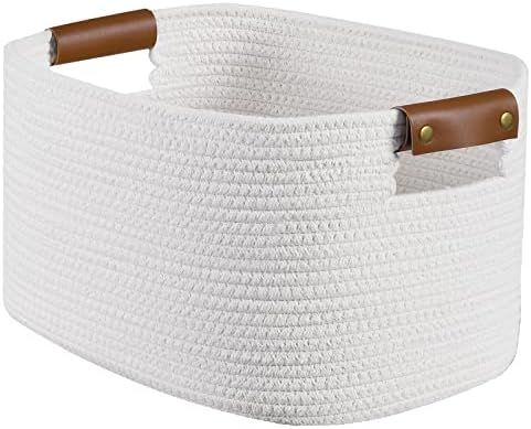 HELENSEMOS Collapsible Cotton Rope Storage Baskets [1-Pack], Woven Shelf Basket, Nursery Organize... | Amazon (US)
