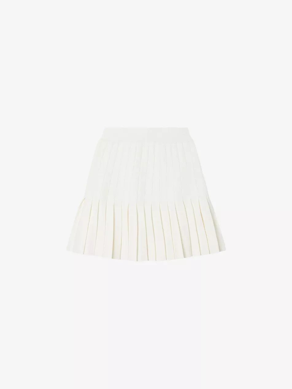 Pleated elasticated-waist stretch-woven mini skirt | Selfridges