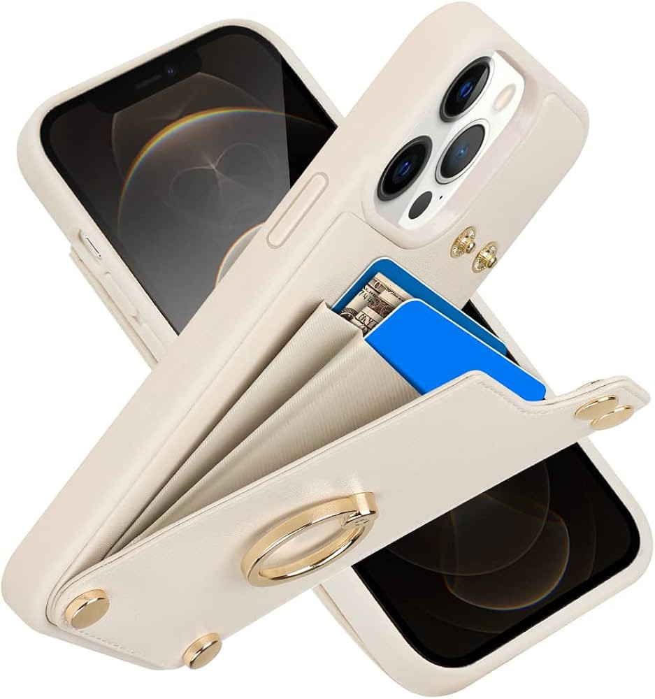 LAMEEKU for iPhone 12 Pro/iPhone 12 Wallet Case 6.1'', Leather Case with Card Holder, 360°Rotati... | Amazon (US)