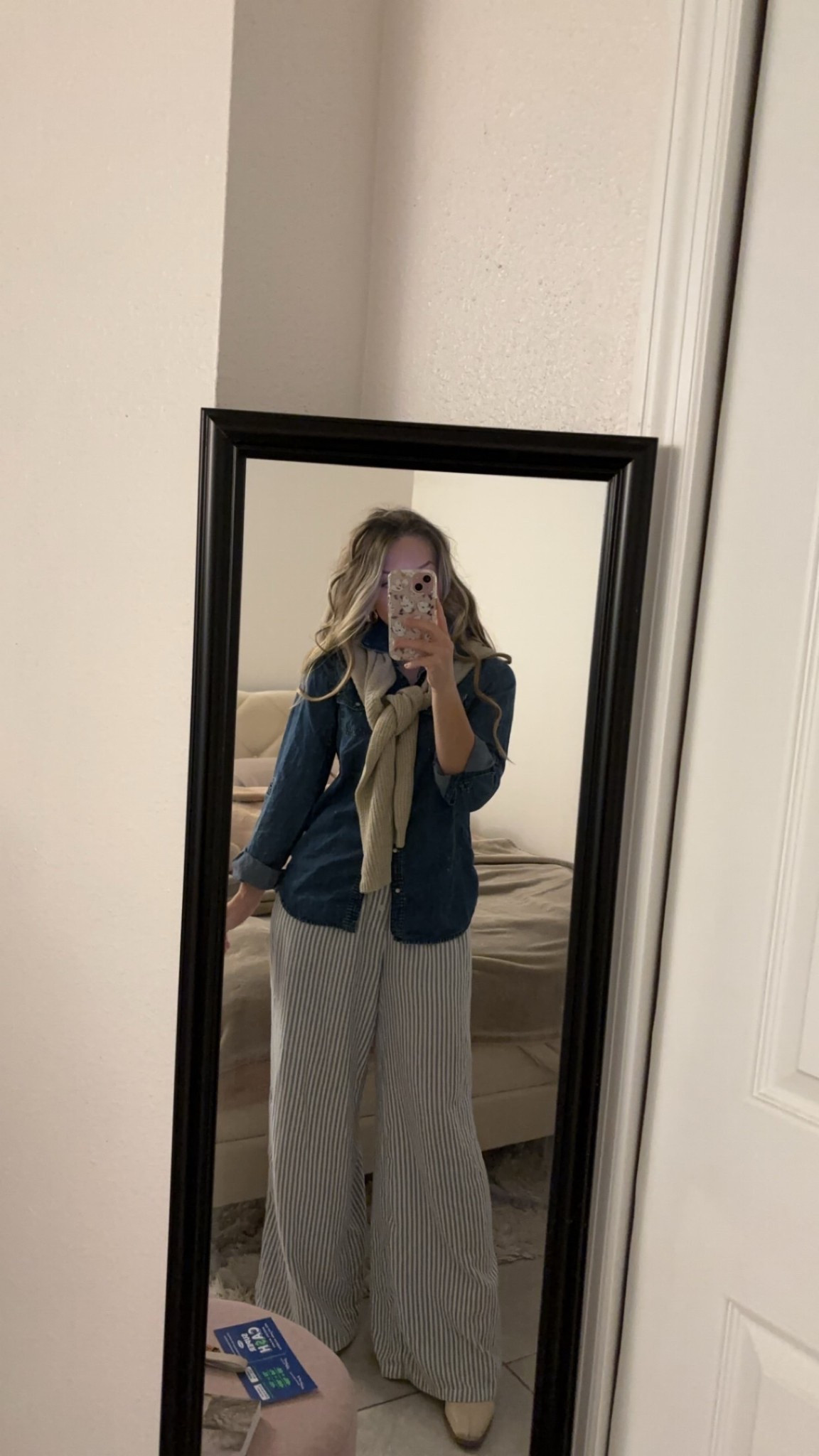 casual spring outfit with a denim button down top and striped pants🤍

#LTKootd #LTKSeasonal