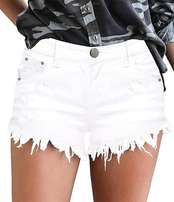 onlypuff Denim Hot Shorts for Women Casual Summer High Waisted Short Pants with Pockets | Amazon (US)