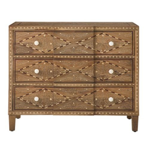 Priya Bone Inlay 3-Drawer Chest | Ballard Designs, Inc.
