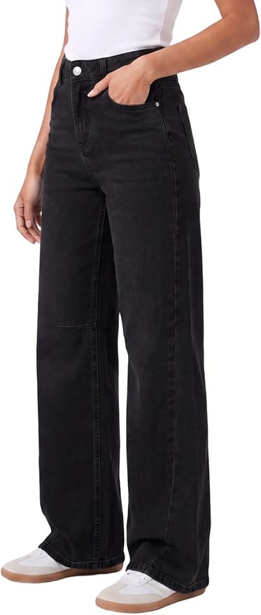 SHEWIN Women Heritage Denim Wide Leg Jeans High Waisted Stretchy Pants | Fall, Spring, Stretch, H... | Amazon (US)