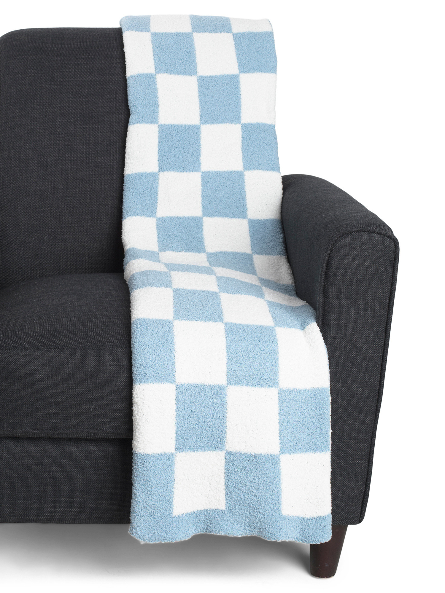 Checkerboard Feather Knit Throw | TJ Maxx
