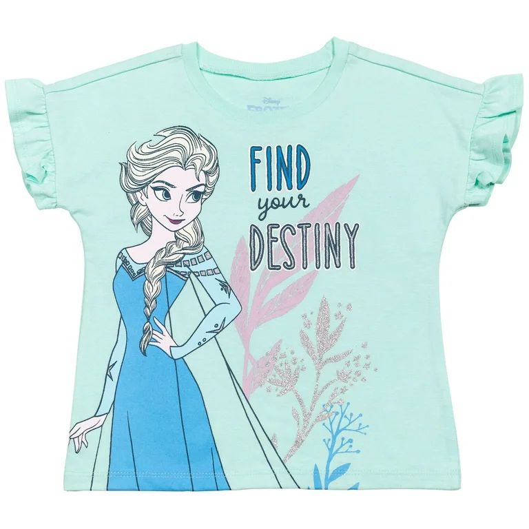 Disney Frozen Elsa Princess Anna Toddler Girls 3 Pack T-Shirts Toddler to Big Kid - Walmart.com | Walmart (US)