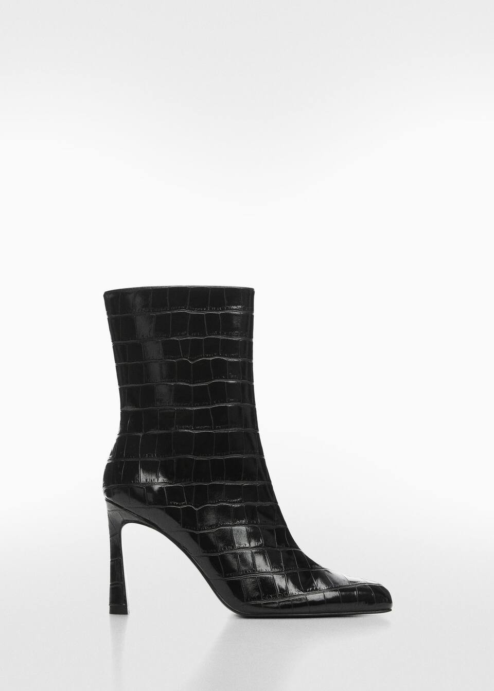 Coco leather-effect heeled ankle boots -  Women | Mango United Kingdom | MANGO (UK)