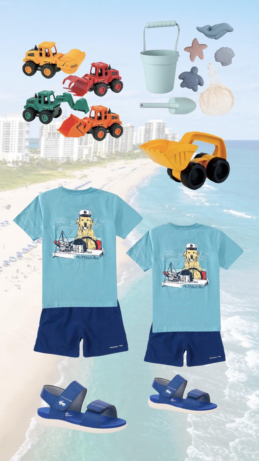 Sand toys and sweet play clothes for naughty little boys 🤍🥹🏝️