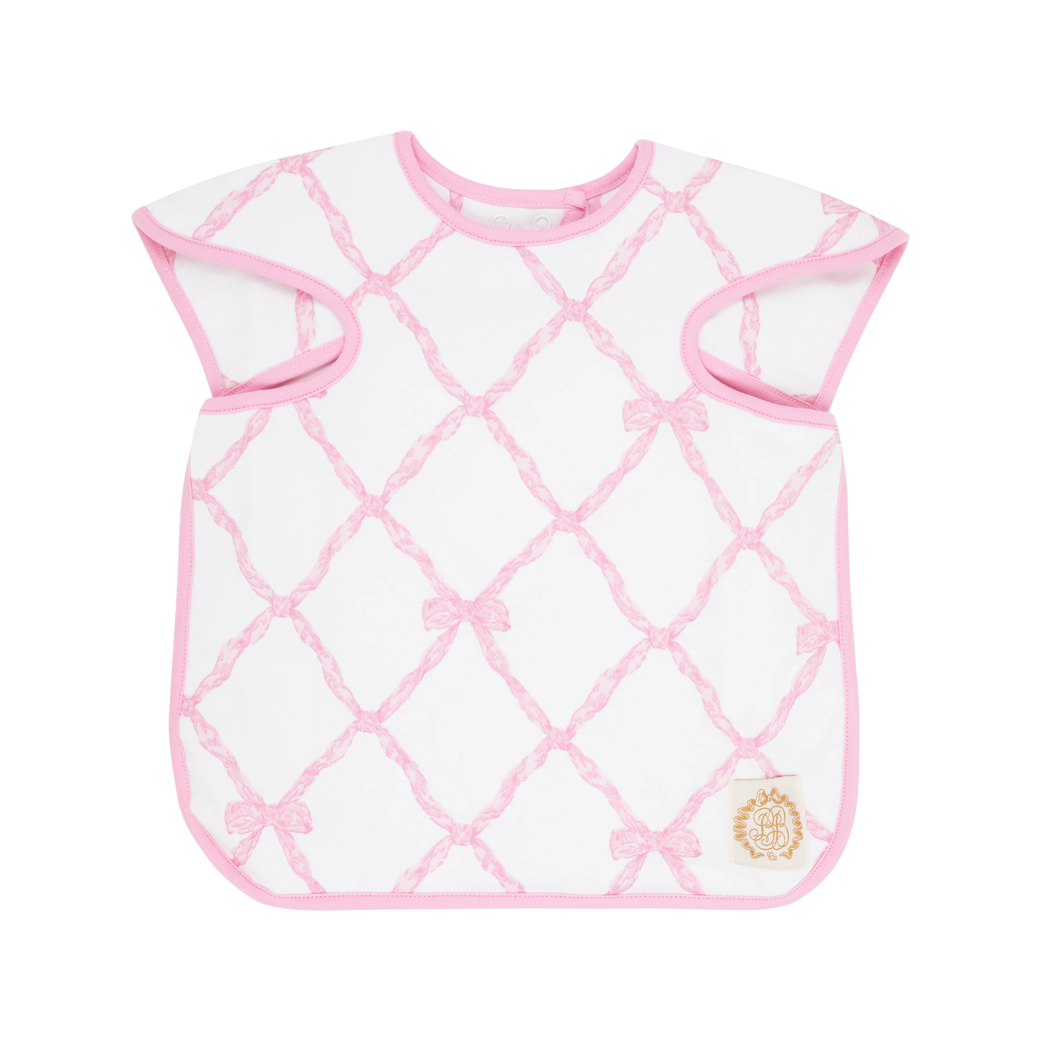 Big Bite Bib - Belle Meade Bow with Pier Party Pink | The Beaufort Bonnet Company