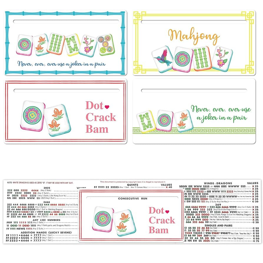 Faccito 4 Pcs Mahjong Card Guide and Line Finder for Strategy Tool for Beginners, for Travel, Par... | Amazon (US)