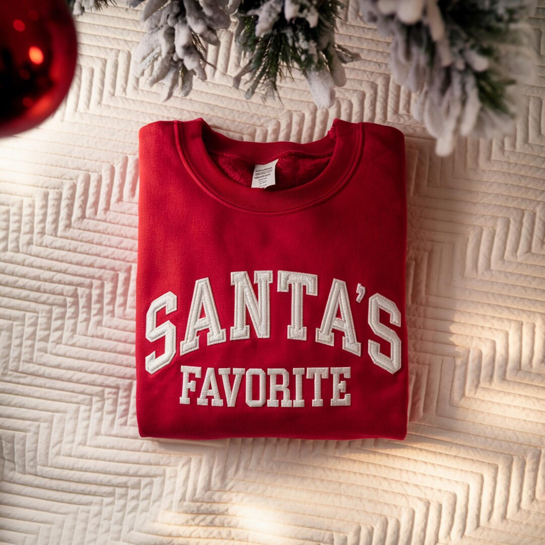 Embroidered Santa's Favorite Christmas Sweatshirt - Women's Holiday Shirt | Etsy (US)