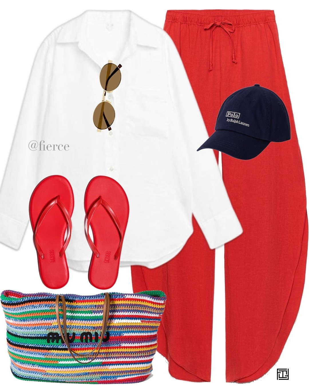 White linen shirt navy baseball cap red pants Miu Miu striped knitted bag casual vacation outfit weekend summer look

#LTKuk #LTKsummer #LTKeurope