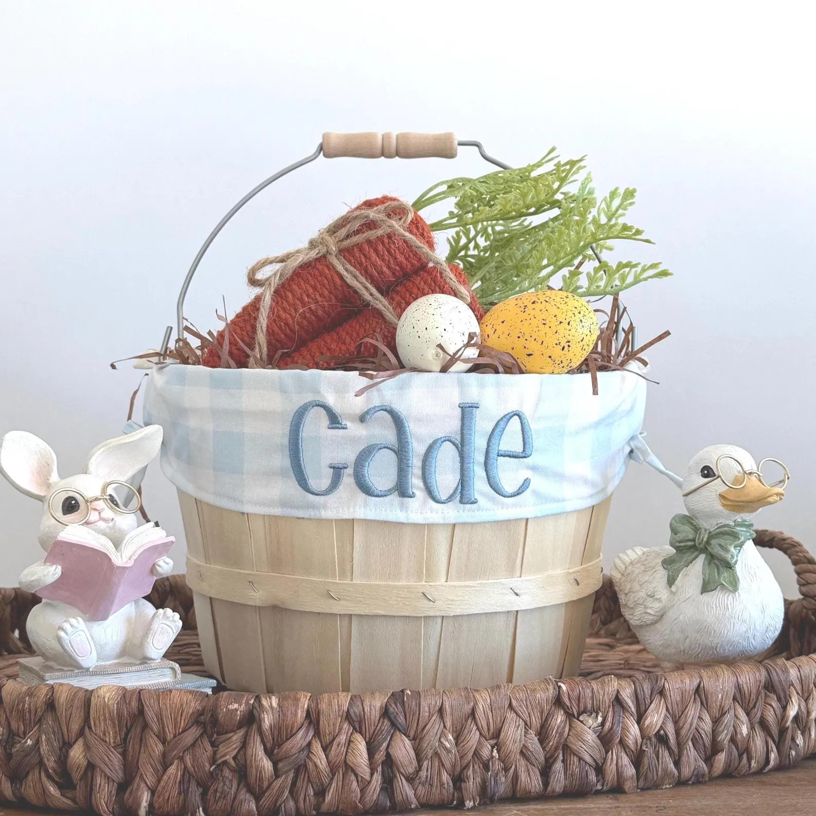 Embroidered Easter Basket, Custom Kids Basket, Personalized Easter Basket, Baby Boy First Easter ... | Etsy (US)