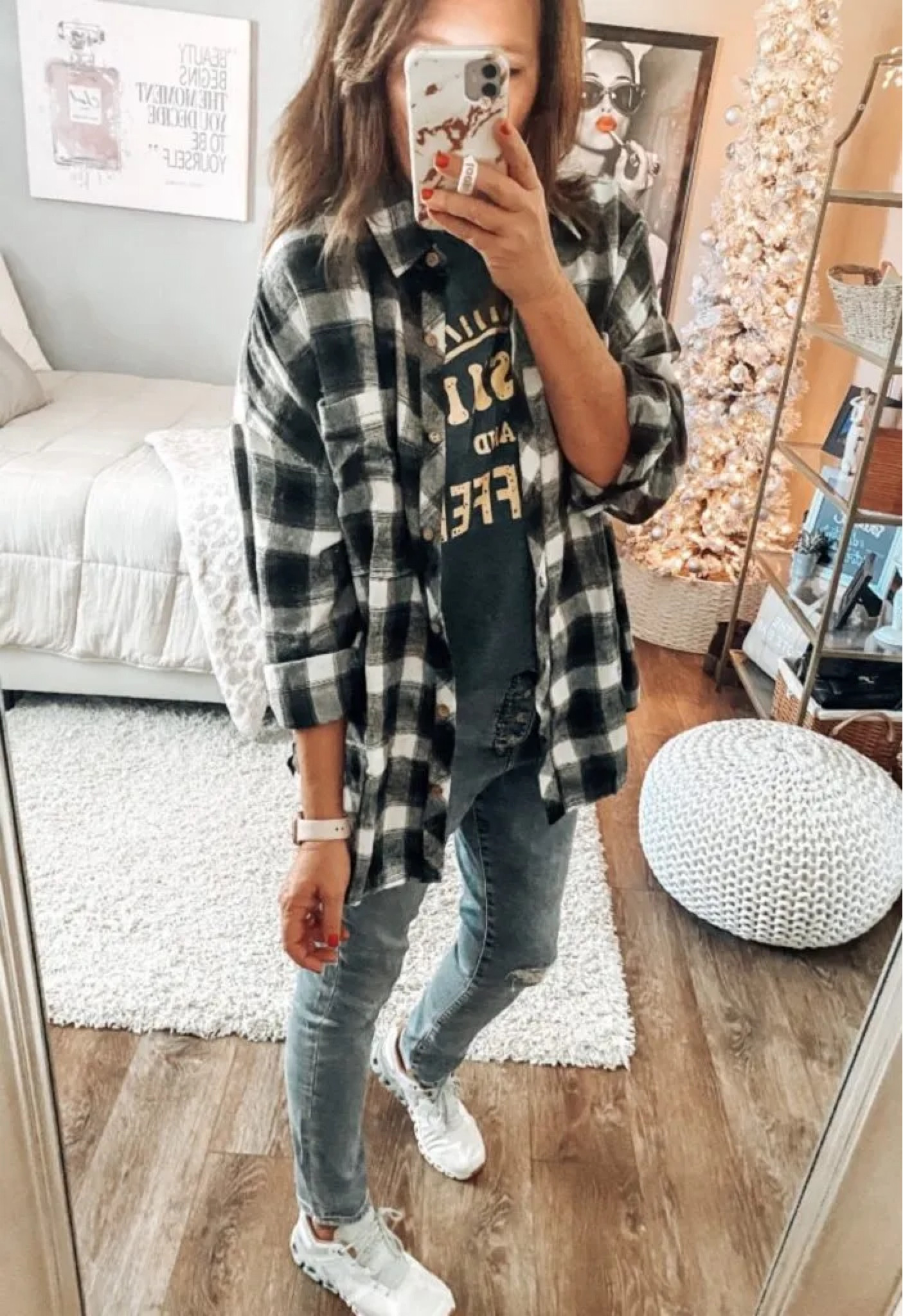 Casual every day outfit. Express jeans have tons of stretch, ON sneakers, graphic tee from Amazon styled with a plaid shirt also from Amazon 

Amazon fashion, Amazon finds, amazon outfits, jeans, sneakers, casual outfits, weekend outfit, gifts for her, ON sneakers, gift guide, gifts for her, Christmas, holiday 

#LTKsalealert #LTKfindsunder50 #LTKGiftGuide