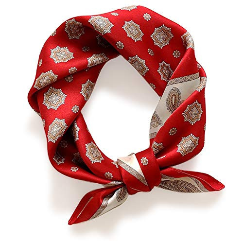 PoeticEHome 100% Mulberry Silk Neck Scarf 21"x21" Small Square Scarfs for Women Gift Packed, G1 - Red Passion, 21"x21" (53x53cm) | Amazon (UK)