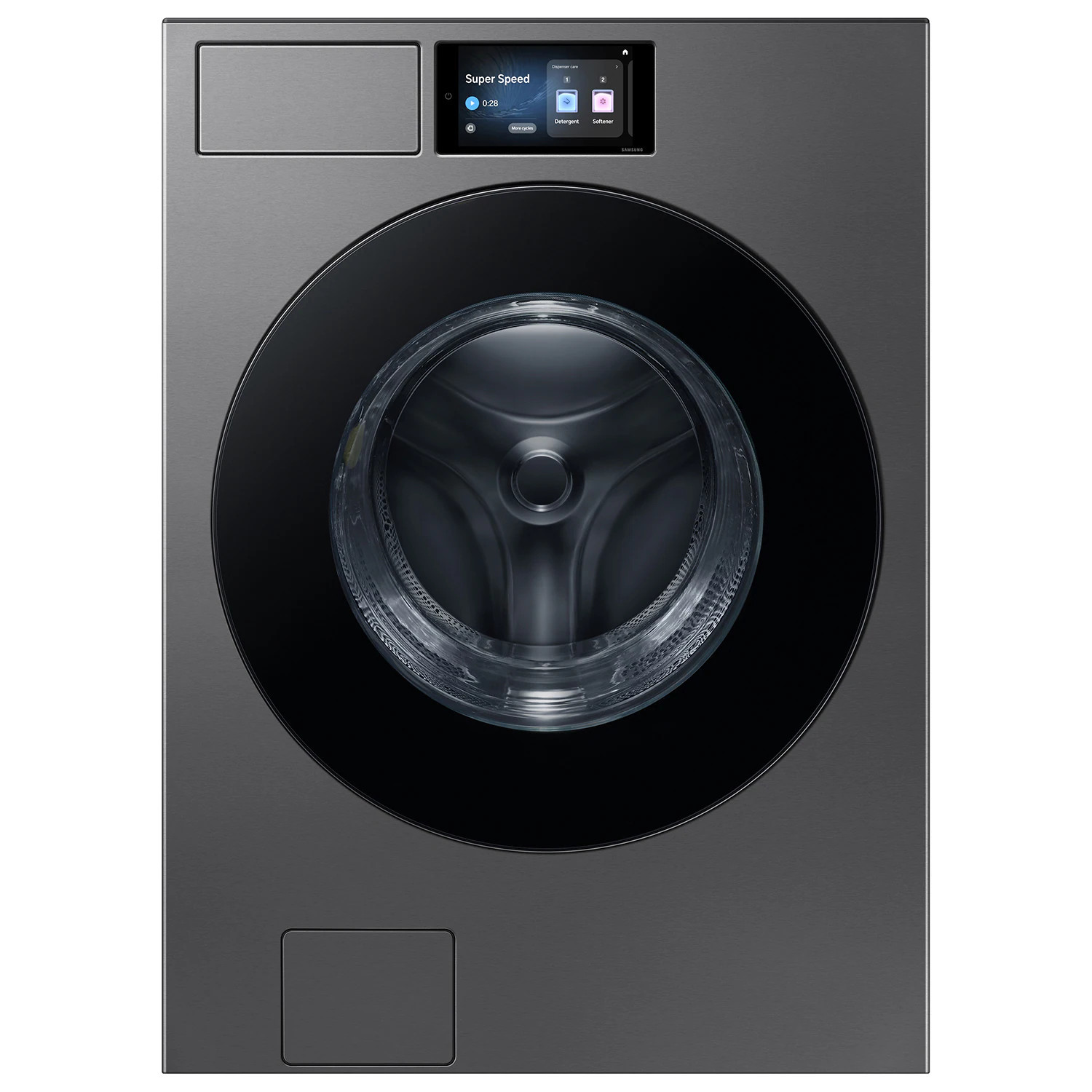 Samsung Bespoke High Efficiency Stackable Extra Large ( 5.3-cu ft ) Front-Load Washer with Steam Cycle ( Dark Steel ) | WF90F53ADS | Lowe's