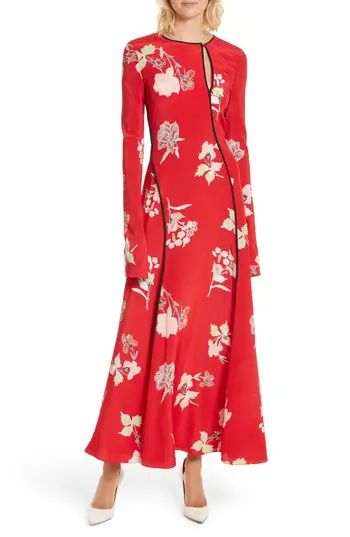 Women's Diane Von Furstenberg Bias Cut Floral Silk Maxi Dress | Nordstrom