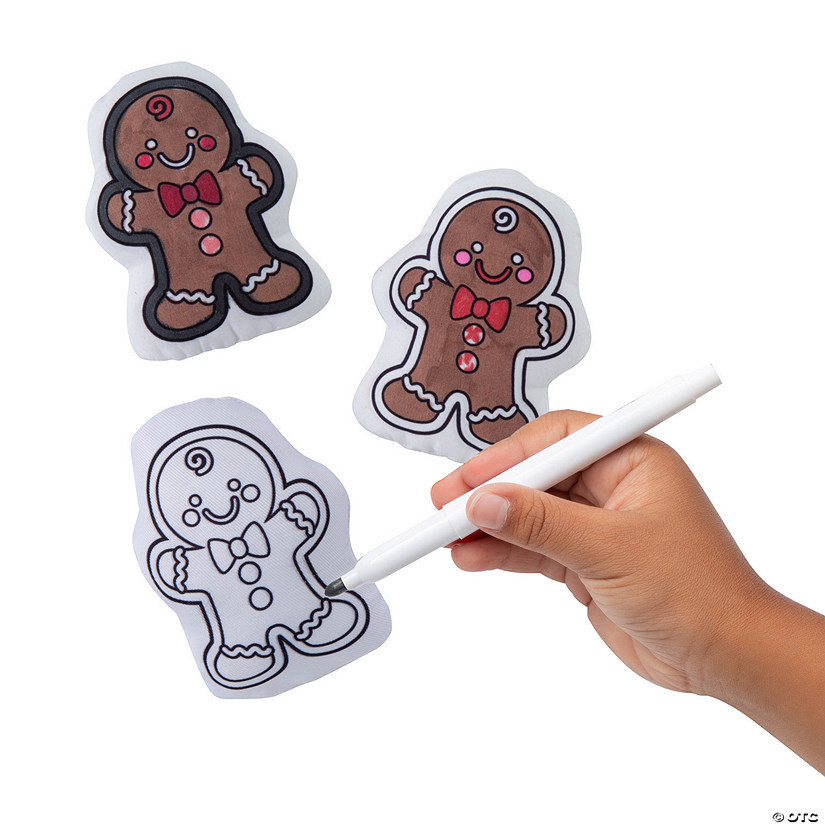 4 1/4" Color Your Own Stuffed Gingerbread Characters - 12 Pc. | Oriental Trading Company