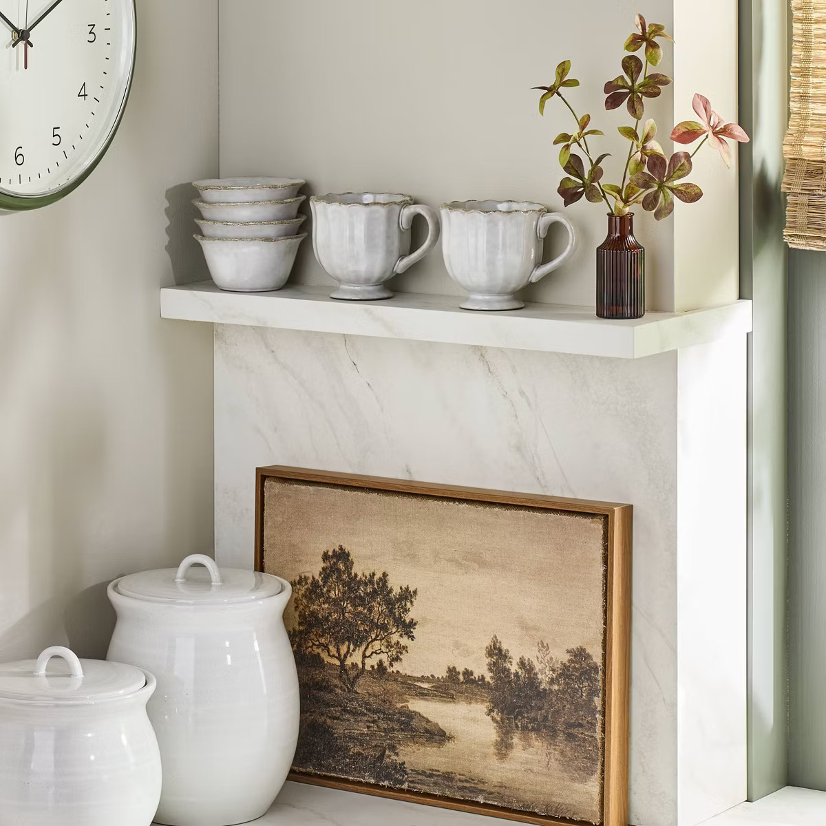 12oz Scalloped Edge Ceramic Mug with Foot Sour Cream - Hearth & Hand™ with Magnolia | Target