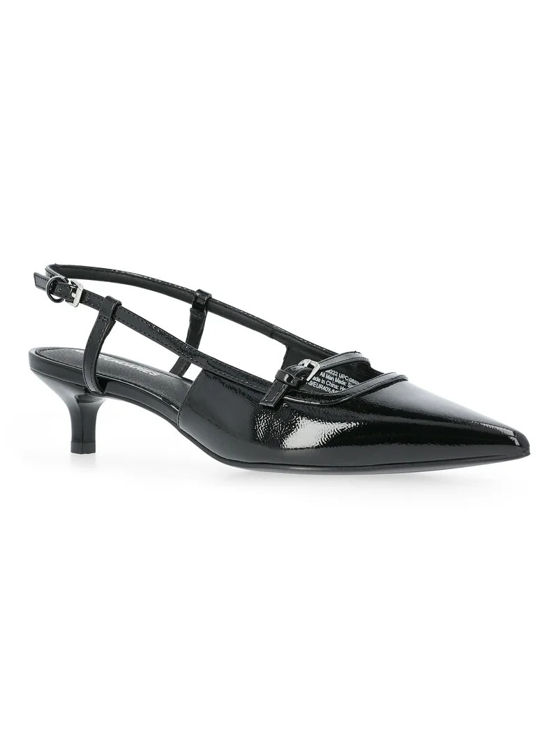 No Boundaries Kitten Heel Slingbacks, Women's | Walmart (US)