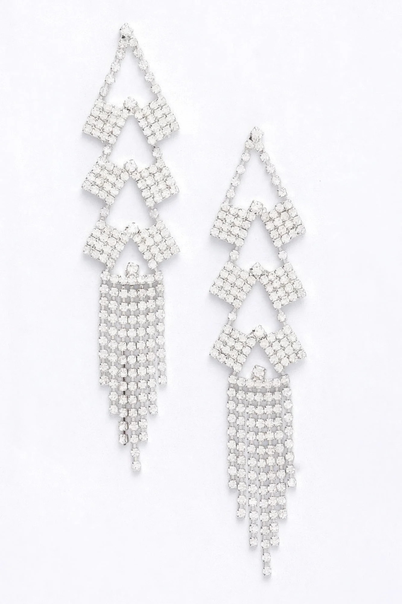 FASHNZFAB Women's Rhinestone Fringe Earring | Shop Simon