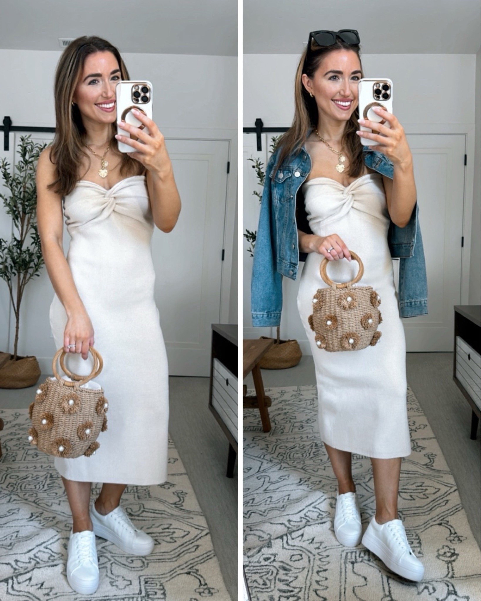 Summer outfit all from Amazon!
Dress- apricot size XS
Denim jacket XS light blue
Platform white sneakers so comfy! Go down 1/2 size if you’re in between

summer outfit, denim jacket, amazon dress, amazon finds, found it on amazon, summer bag, summer to fall style #LTKStyleTip 



#LTKTravel #LTKSeasonal #LTKootd