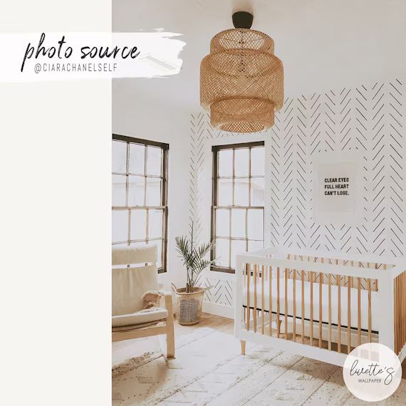 Delicate Herringbone Wallpaper Gender Neutral Baby Nursery | Etsy | Etsy (US)