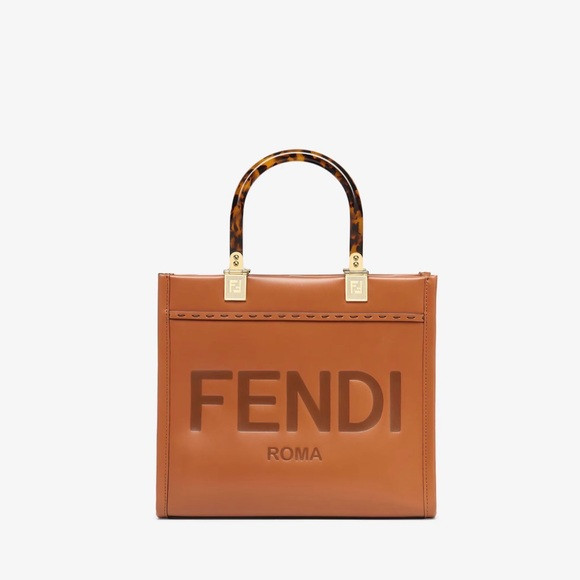 Fendi Tan Leather Satchel with Tortoiseshell Handle | Poshmark