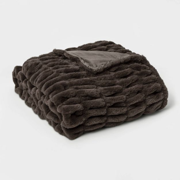 60" x 86" Faux Fur Oversized Throw Blanket - Threshold Signature™ | Target