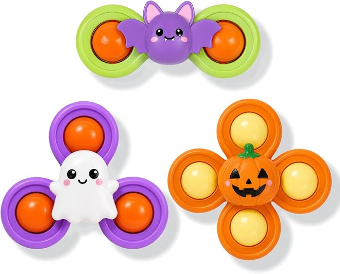 Halloween Suction Cup Spinner Bath Toys Travel Toys for Baby Boy Girl | Amazon (US)