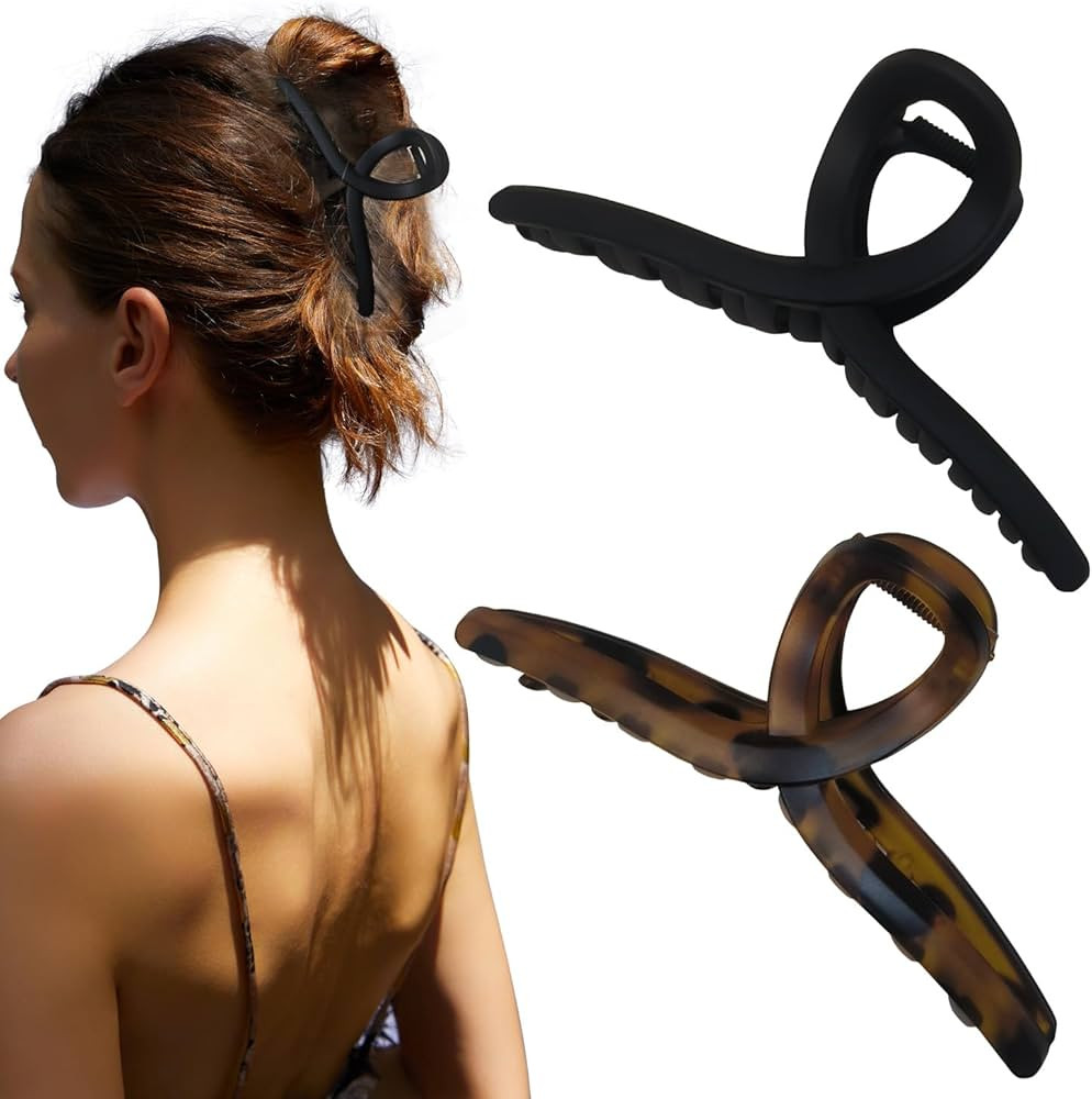 5 Inch Extra Large Claw Clips, 13 cm No Slip Matte Jumbo XL Hair Clips for Thick Long Curly Hair,... | Amazon (US)