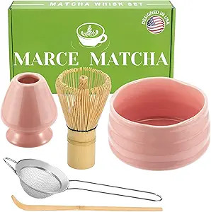 Marce Matcha Whisk Set- Matcha Whisk and Bowl, Matcha Sifter, Matcha Whisk Holder and Matcha Spoo... | Amazon (US)