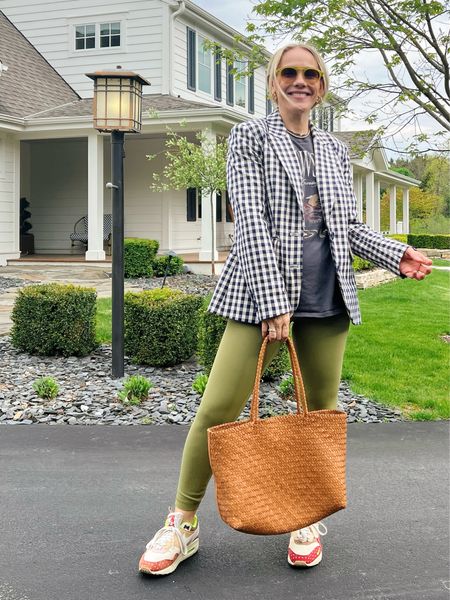 Spring outfit - lululemon leggings, Nike sneakers, bombas no show socks, Boden check blazer, Abercrombie tee, Amazon earrings. Madewell woven tote bag, Krewe summer sunglasses 

See more everyday casual outfits over on CLAIRELATELY.com 

#LTKItBag #LTKFindsUnder100 #LTKStyleTip