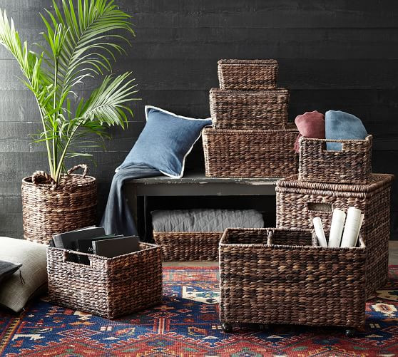 Havana Handwoven Seagrass Lidded Baskets | Pottery Barn (US)