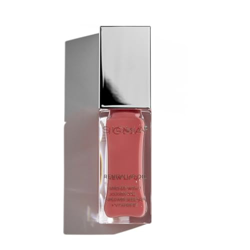 Sigma Beauty Renew Lip Oil – Tinted with Luxurious High-Shine Color & Long Lasting Hydration for Soft, Supple Lips, Non-Sticky w/Nourishing Antioxidants (All Heart, Berry Mauve Sheen) | Amazon (US)
