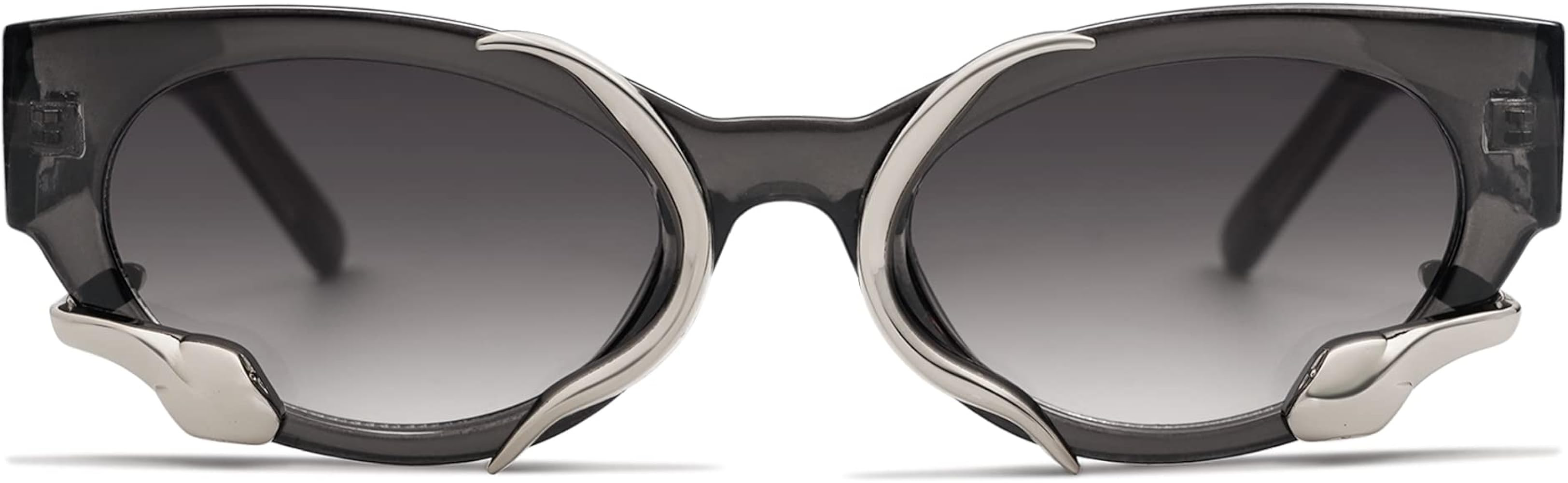 Trendy Sunglasses for Women Men Vintage Narrow Cateye Metal Snake Sunnie Y2k Accessories AP3621 | Amazon (US)