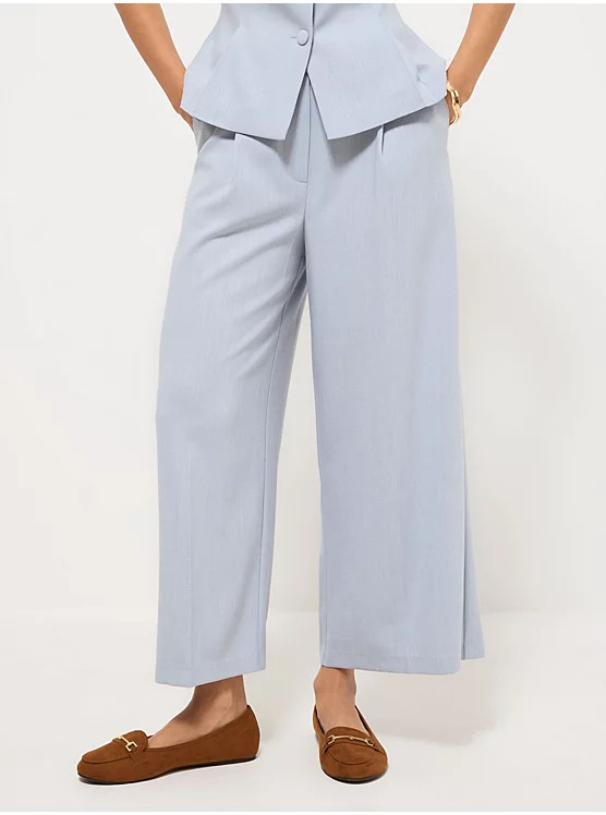 Blue Peplum Waistcoat and Wide Leg Cullottes Co Ord | George