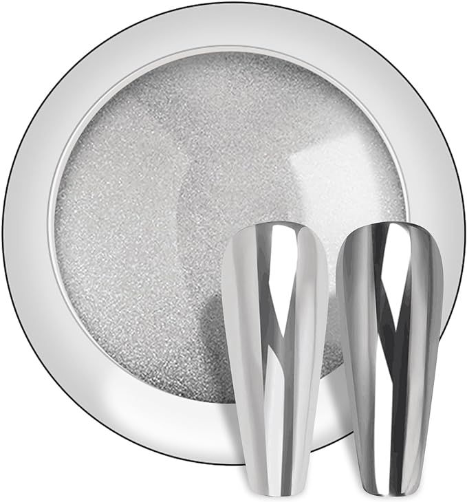 Chrome Nail Powder - DRMODE Silver/Pink Effect Mirror Nail Powders Pure Metallic Chrome Nail Glit... | Amazon (UK)