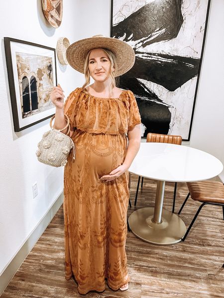 Maternity style, late summer style, fall style, bump style, maternity outfit, maternity photo outfit, basket purse, maternity dress, lack of color, boater hat 🧡

#LTKfamily #LTKbaby #LTKbump