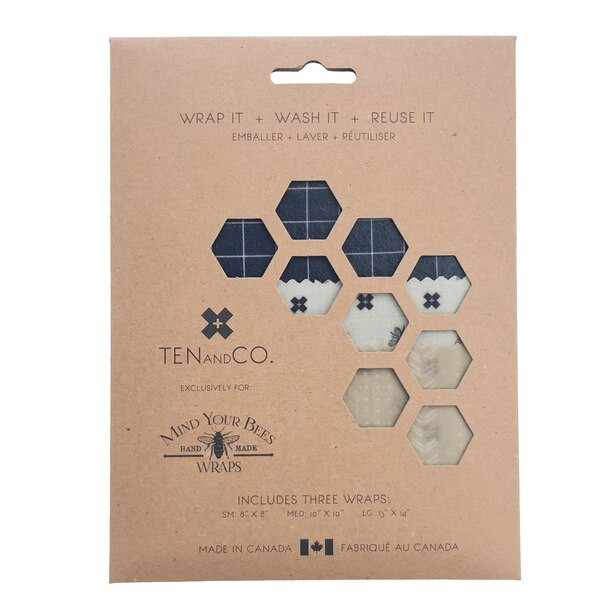 Ten and Co. Beeswax Food Wraps Vintage Fruit Set of 3 | Indigo (CA)