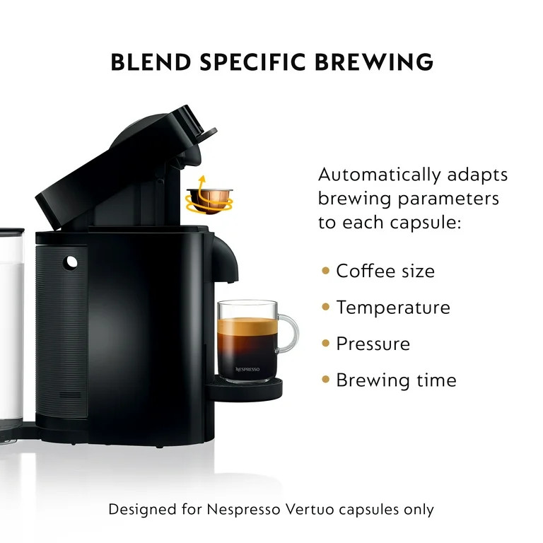 Nespresso Vertuo Plus Coffee and Espresso Maker by De'Longhi, Black | Walmart (US)