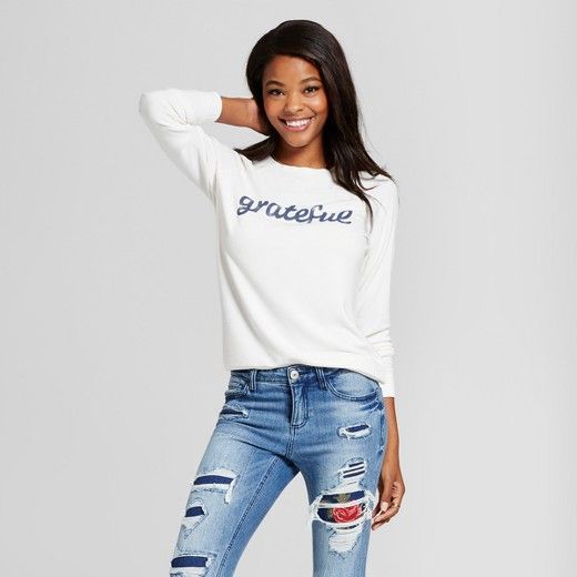 Women's Grateful Graphic Sweatshirt - Grayson Threads (Juniors') White | Target