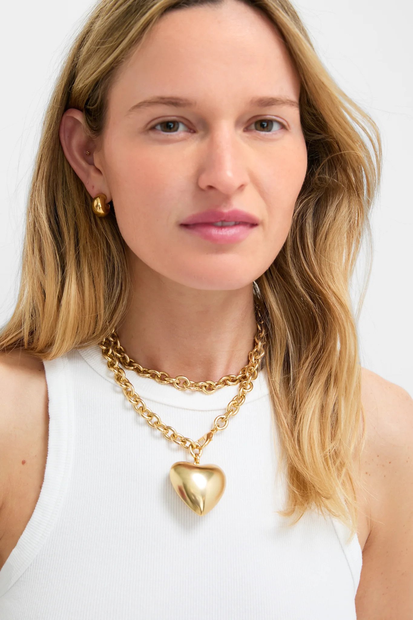 Gold Puffy Heart Necklace | Tuckernuck (US)