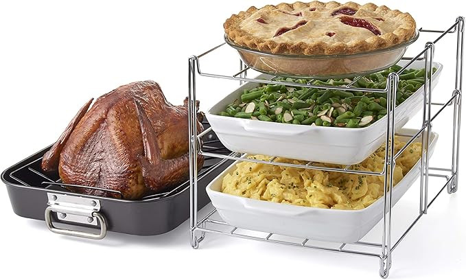 Nifty Solutions Oven Insert with Large Non-Stick 3-Tier Baking Rack, ROASTING PAN INCLUDED, Charc... | Amazon (US)