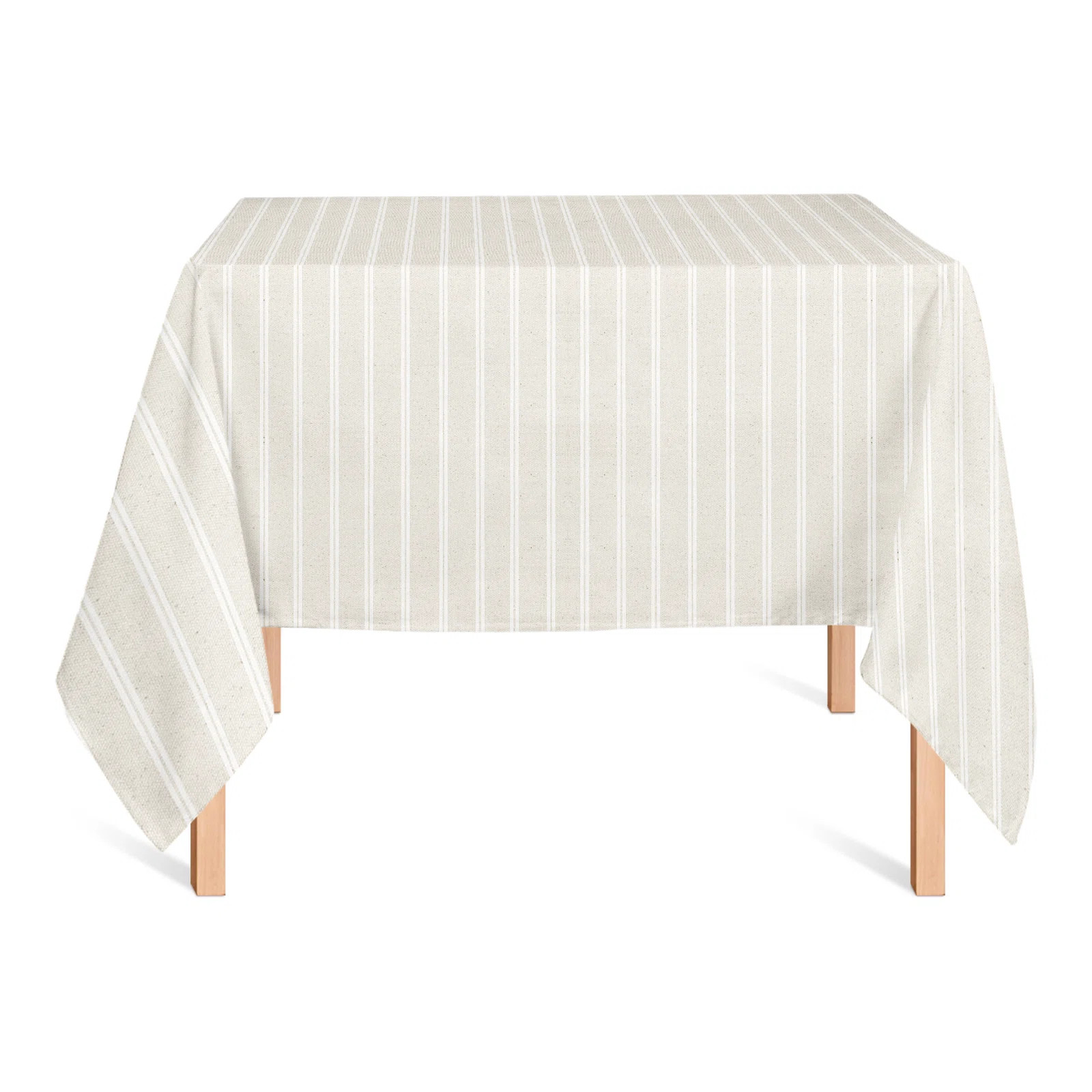Cream And White Ticking Stripe Tablecloth | Wayfair North America