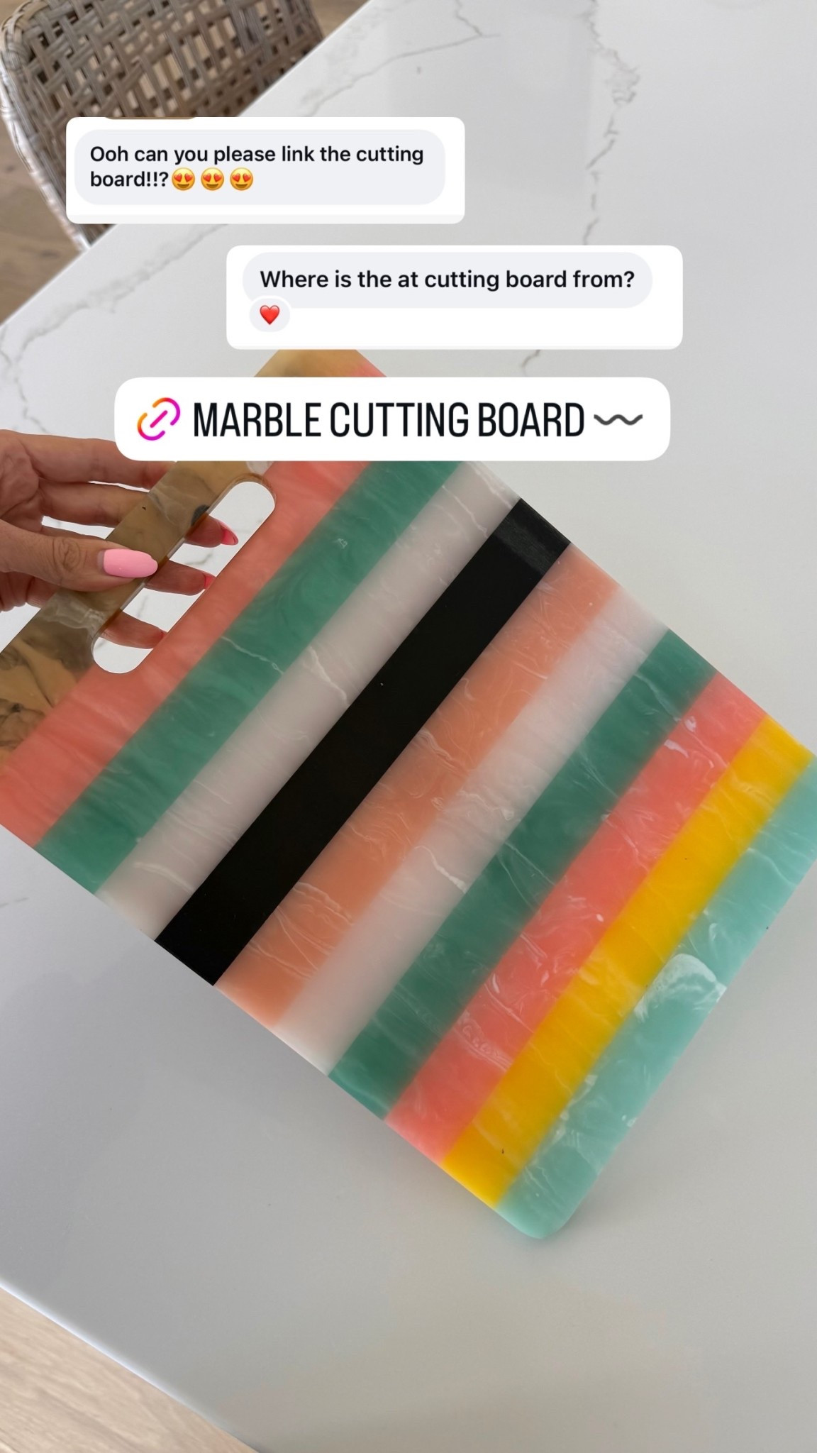 Obsessed with this marble cutting board! Brigthtens up my kitchen for spring ✨

#LTKHome #LTKSeasonal