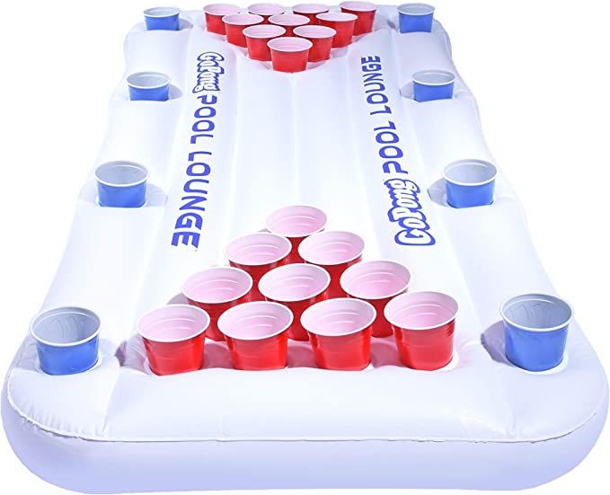 GoPong Pool Lounge Beer Pong Inflatable with Social Floating, White | Amazon (US)