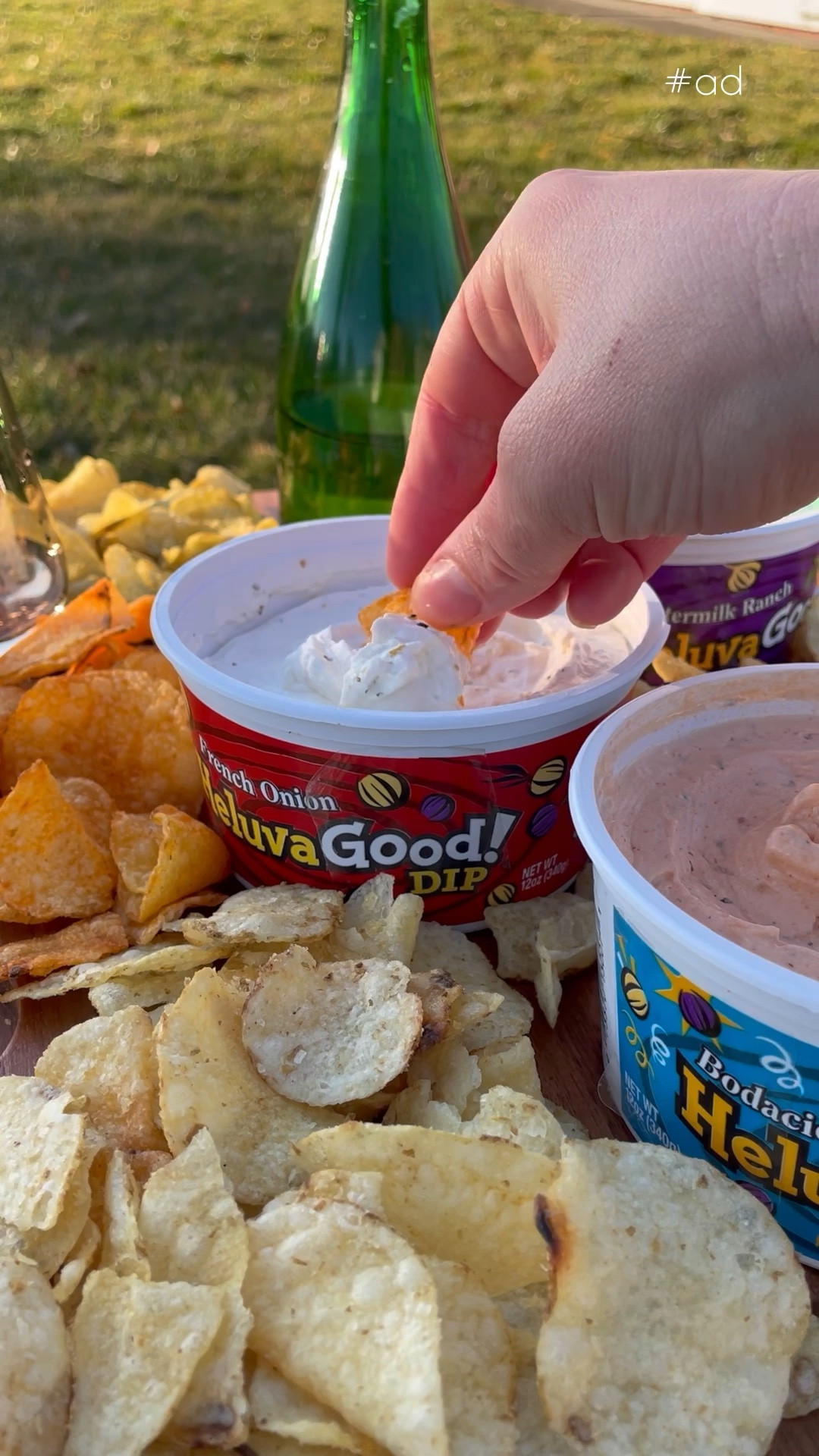 Happy NATIONAL CHIP and DIP Day. Here is the cutest wine picnic table!!