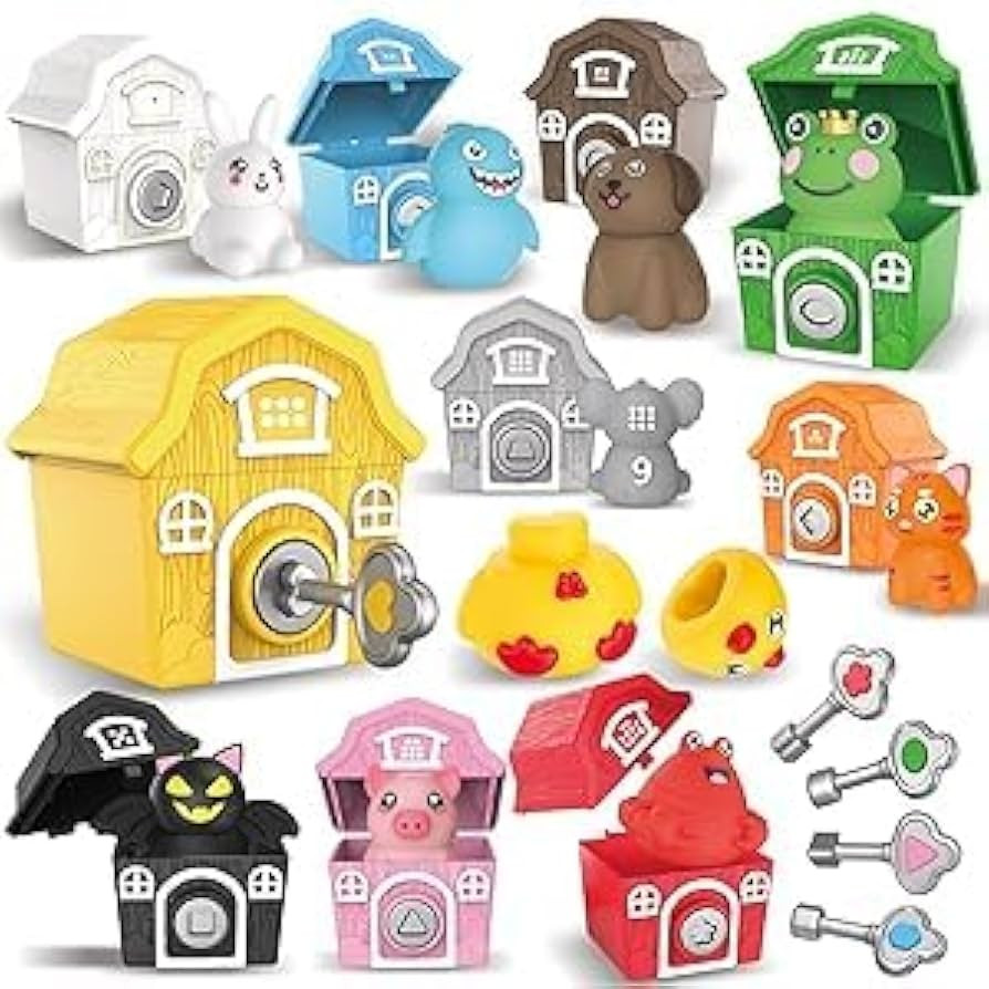 Toddler Learning Farm Barn Animals Toys - Includes 10 Animals, 10 Barns,10 Keys - Montessori Coun... | Amazon (US)